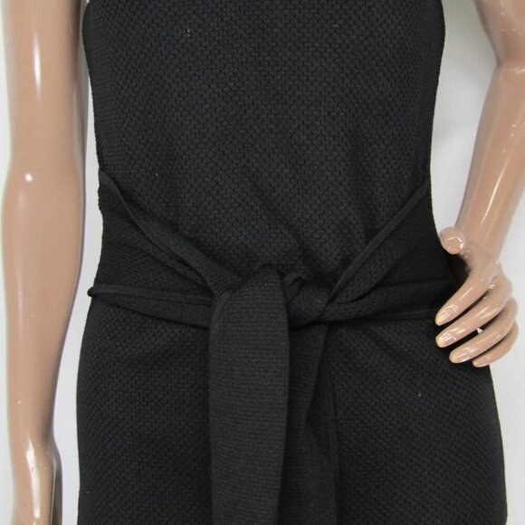 NEW TOXCIN Womens Midi Tank Dress Jet Black Size XS Lucy Scoop Neck Tie Front - Picture 9 of 10